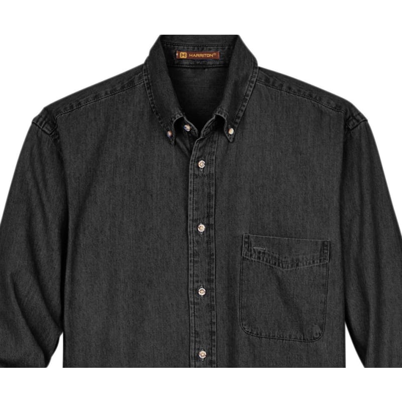 Harriton Men's Tall 6.5 Oz. Long-Sleeve Denim Shirt 6