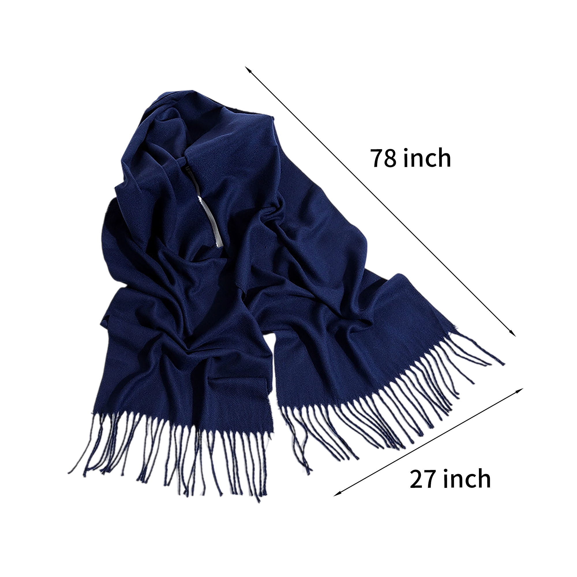 Pashmina Woven Scarf Long Soft Fabric With Fringe 27" x 78" 12