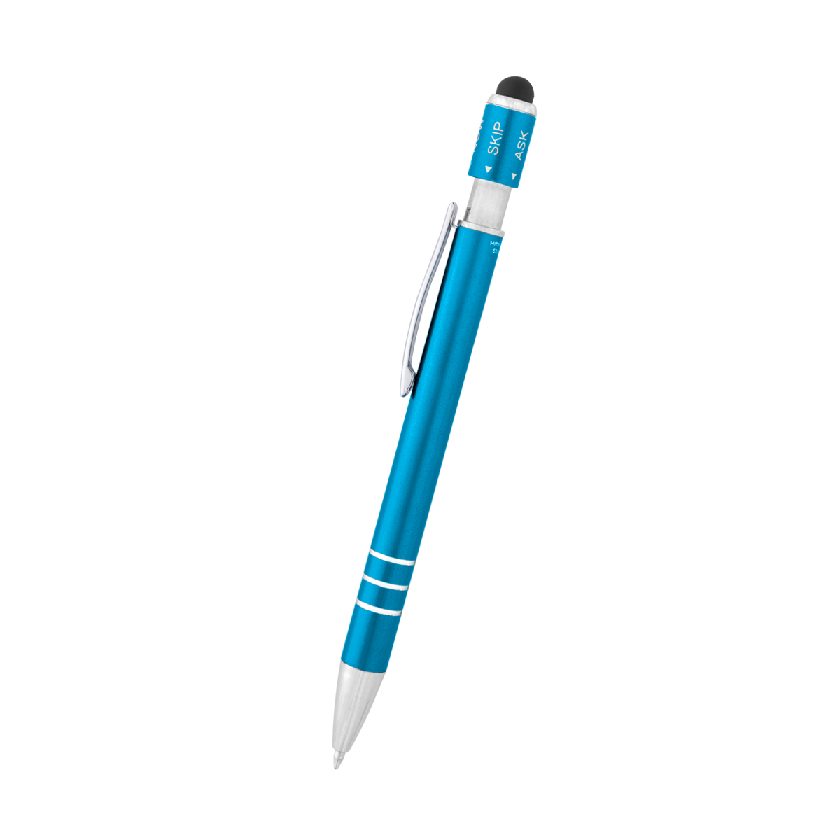 Recycled Aluminum Spin Game Top Pen With Stylus 8