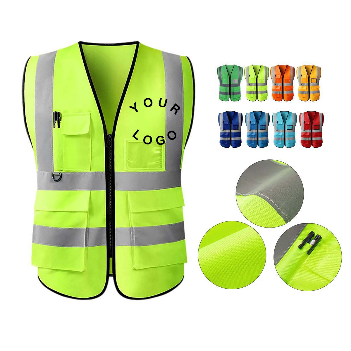 High Visibility Work Vest with Reflective Strips 10
