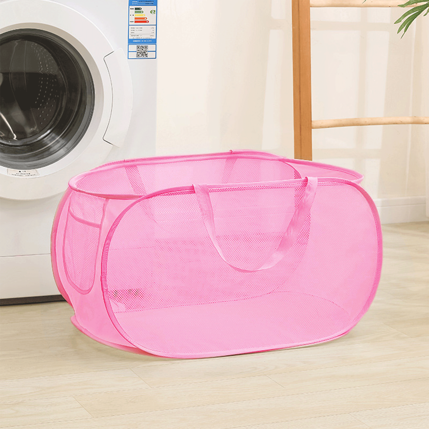 Foldable Pop Up Breathable Mesh Dirty Clothes Laundry Basket 13