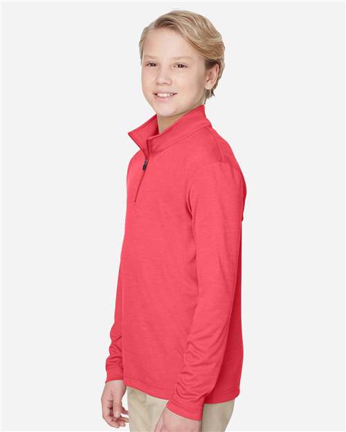 Youth Zone Sonic Heather Performance Quarter-Zip Pullover - TT31HY 30