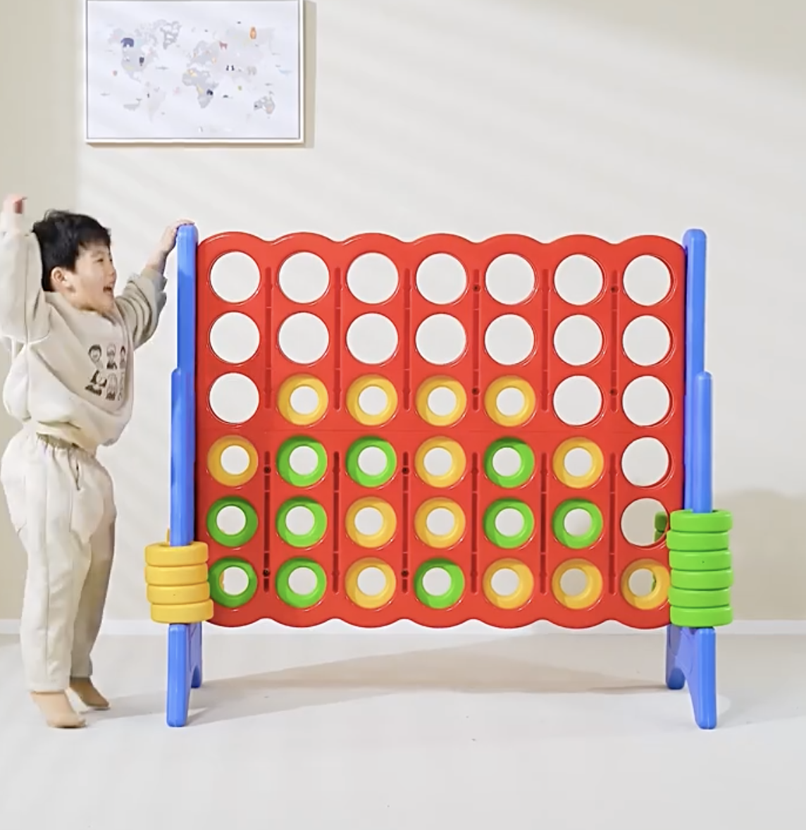 4-to-Score Game Set, 4-in-A-Row Jumbo w/Basketball Hoop 12