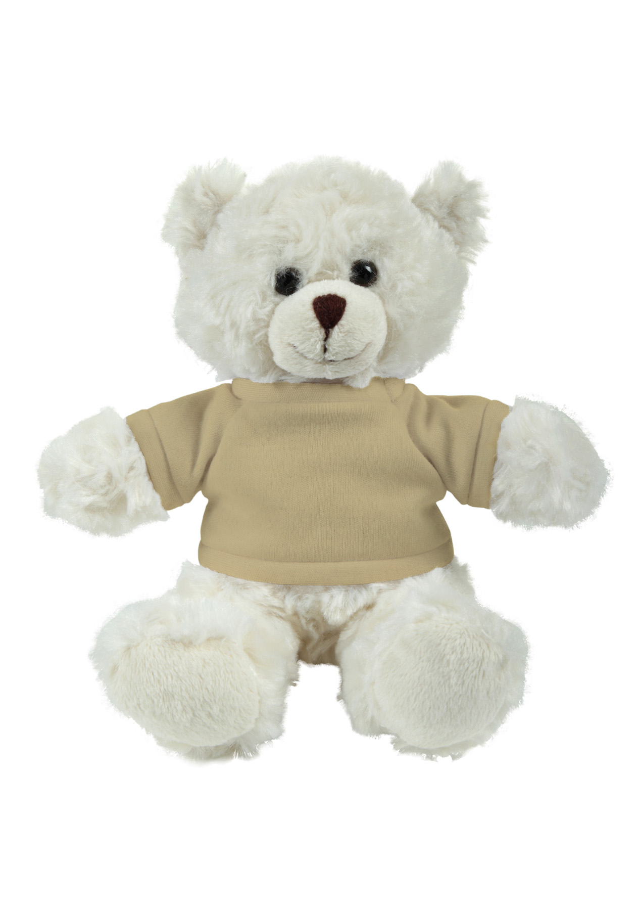 soft plush  Cream Curly Sitting Bear with t-shirt 9