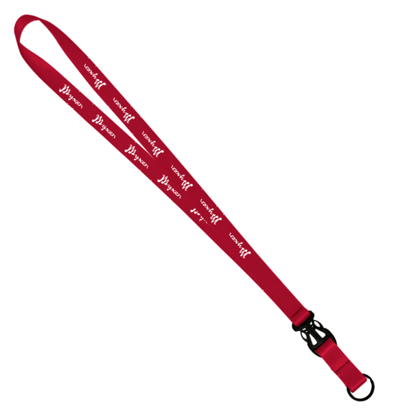 3/4" Multi color (Top and bottom) Nylon Lanyard with Plastic Slide Buckle R 320