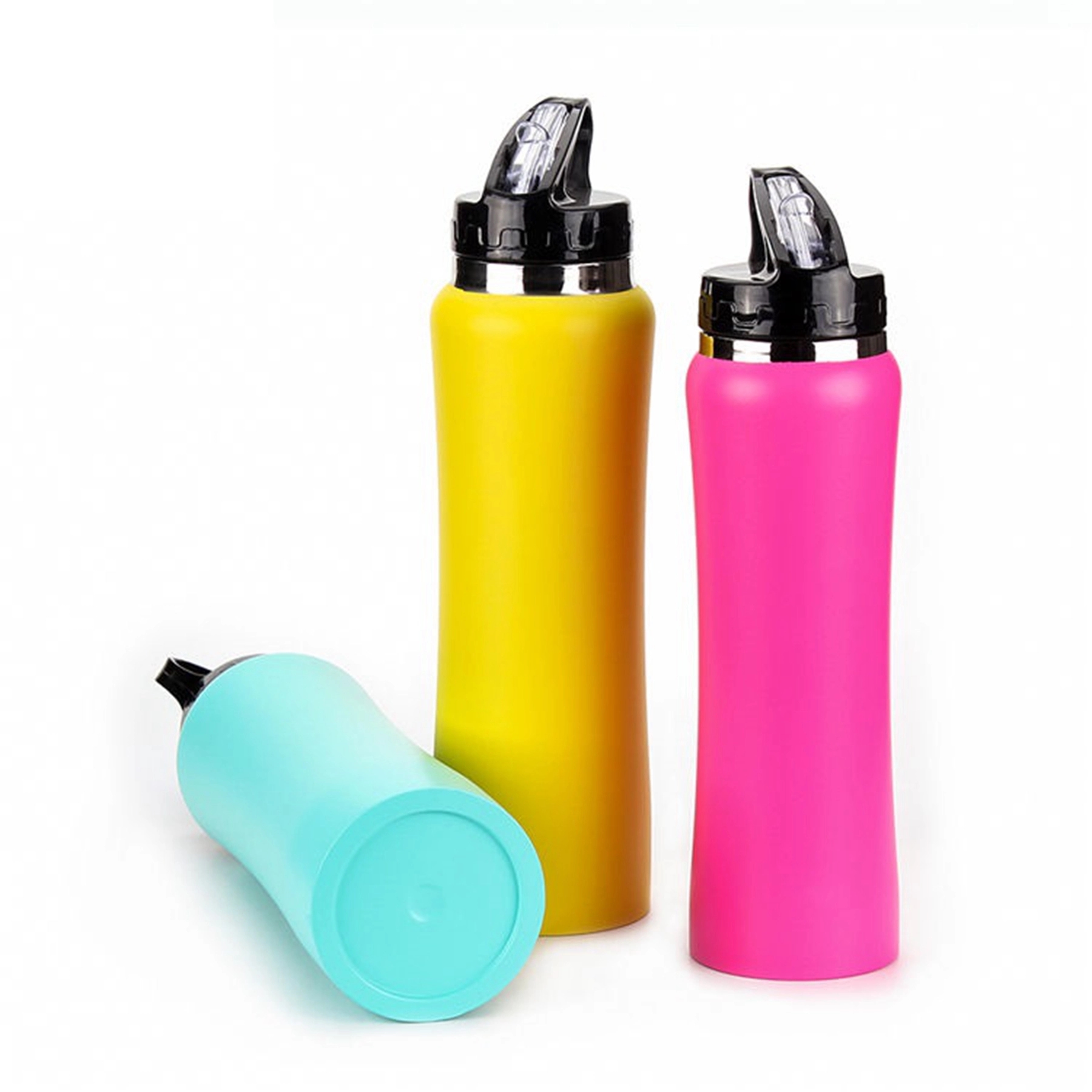25 Oz. Single Wall Metal Sport Bottle with Straw, custom water bottle with logo imprint 2