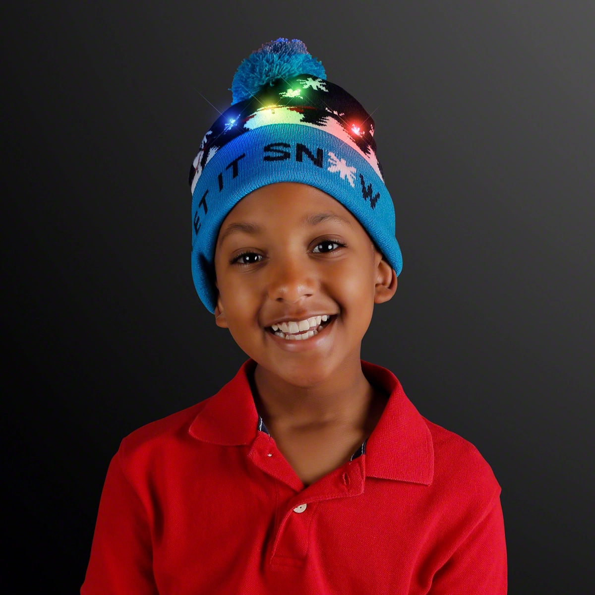 LED Winter Beanie, Blinky Snowman Hats 2