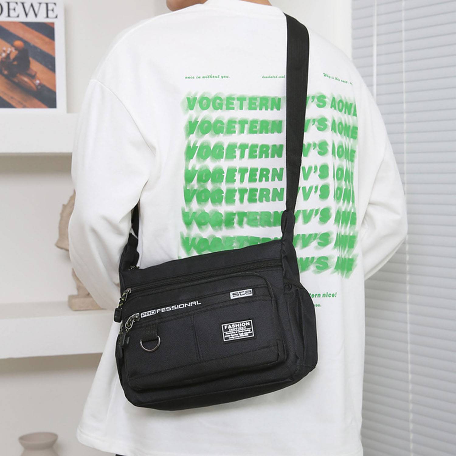 Men's Large Capacity Multi-layer Chest Bag W/ Side Pocket 6