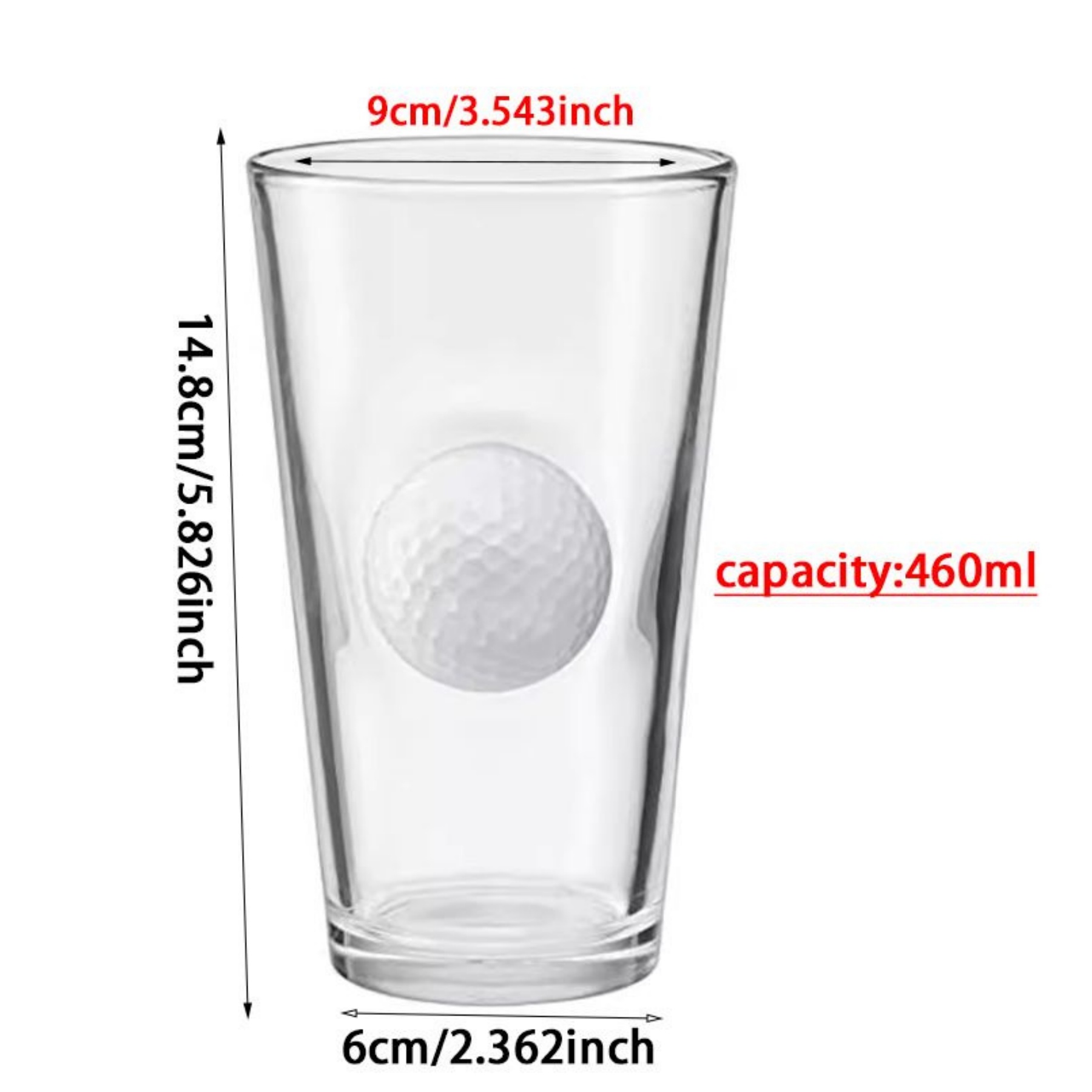 16Oz Golf Ball Pint Glass 4