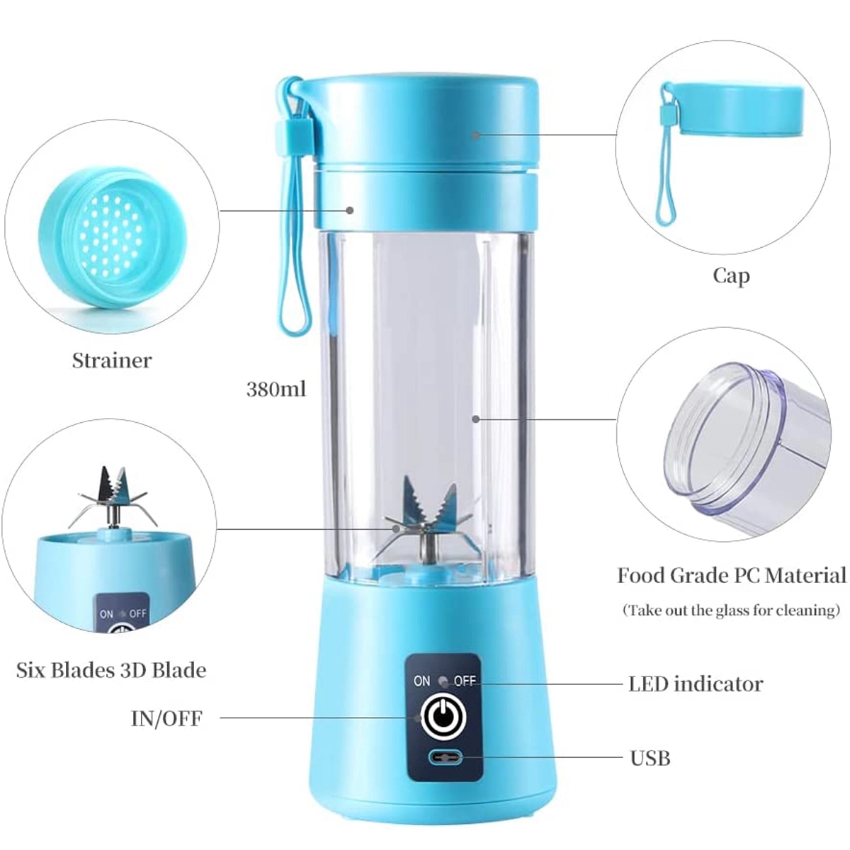 Portable Electric Usb Juicer Blender Cup 2
