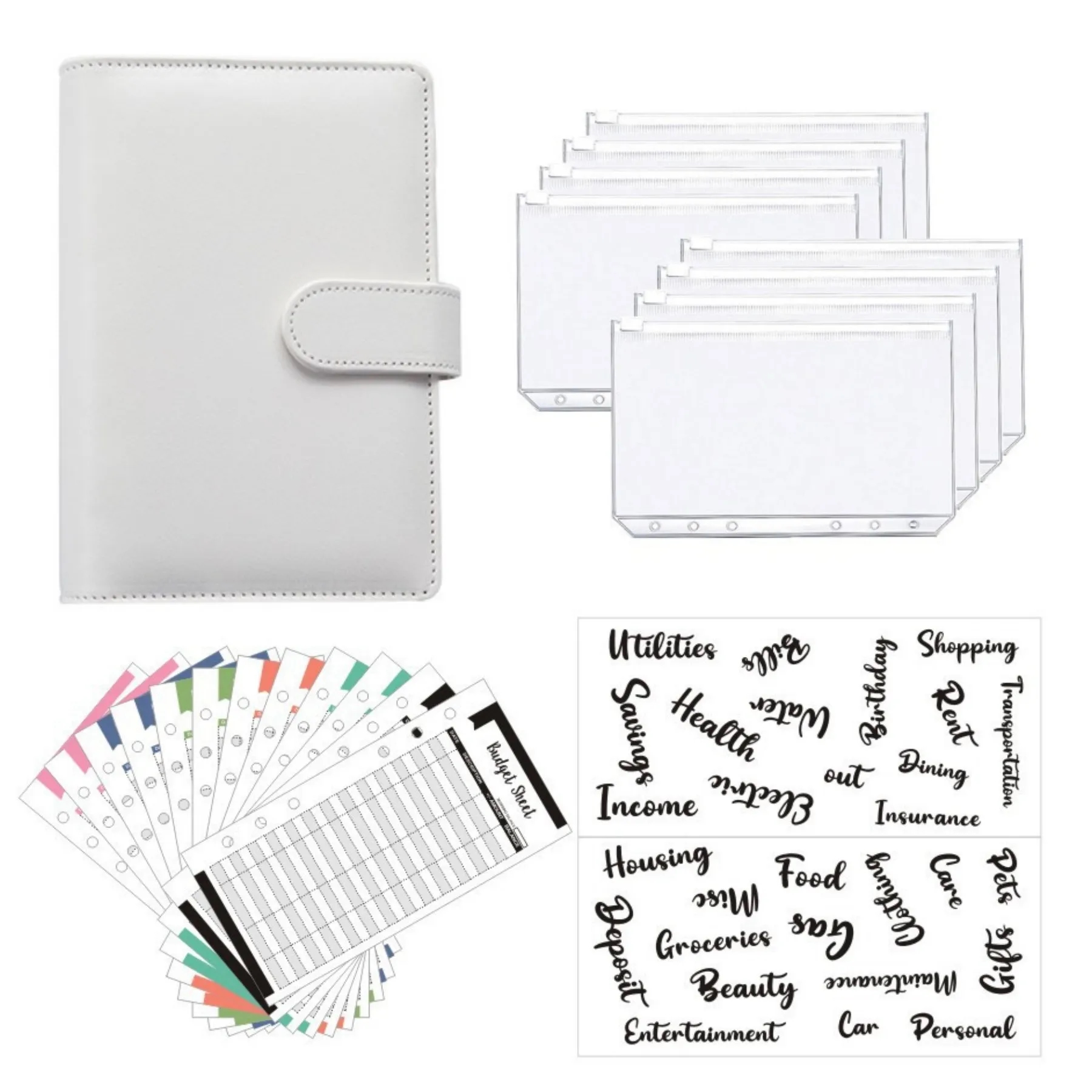 A6 PU Leather Binder Budget Planner 20