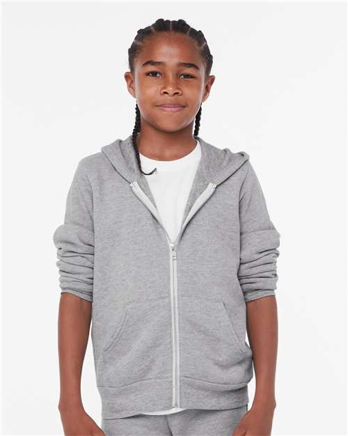 Youth Sponge Fleece Full-Zip Hoodie Sweatshirt - 3739Y 27