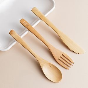 3 In 1 Eco Friendly Wooden Flatware Set Fork Knife Spoon 15
