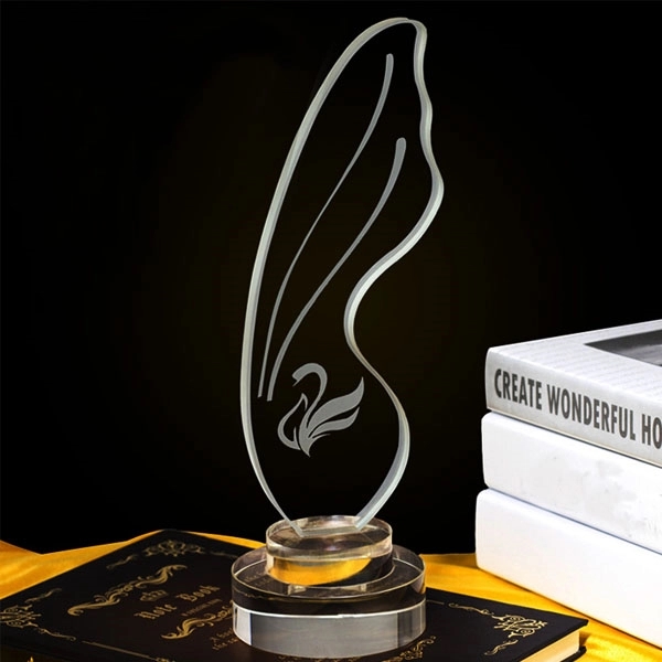 Wing Shaped Crystal Trophy 2