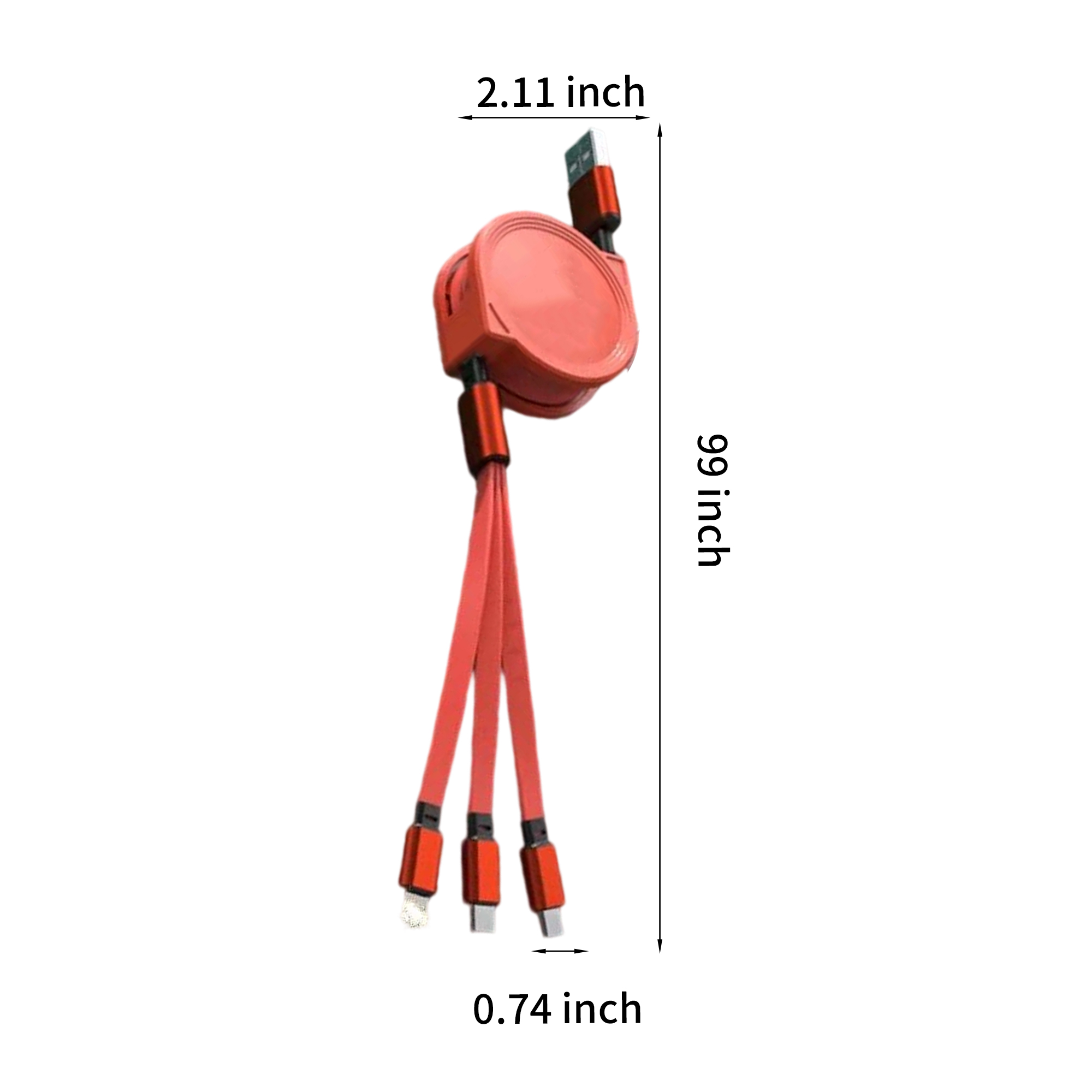 Retractable Multi Connector Charging Cable 3 in1 Design 3