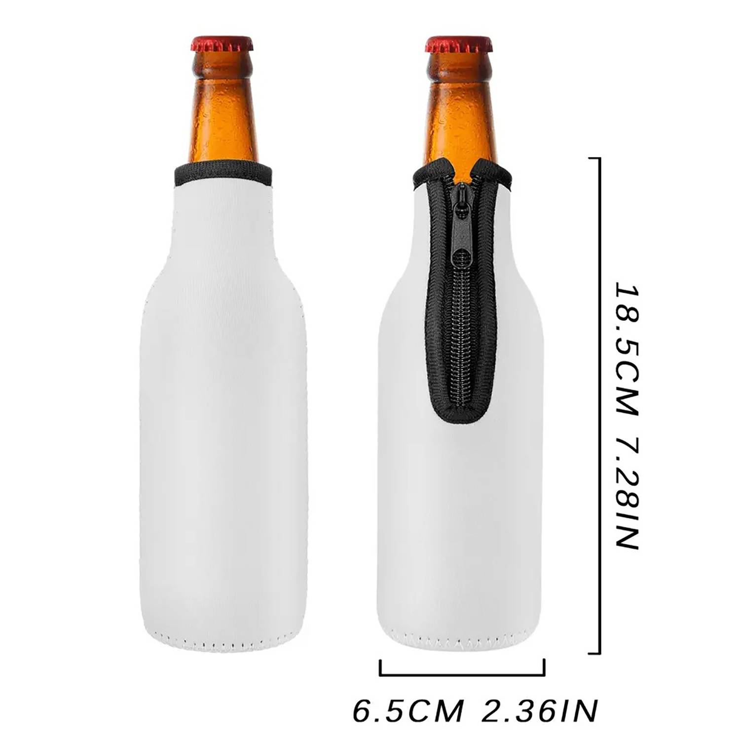 12oz Insulated Beer Bottle Sleeve with Zipper 3