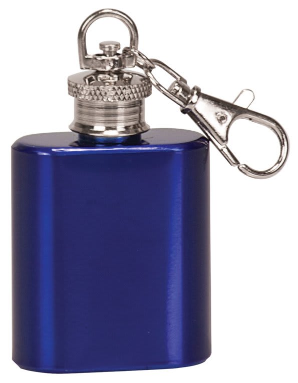 1 oz. Gloss Blue Flask Keychain 1