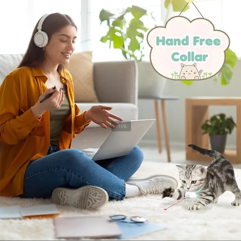 USB Rechargeable Automatic Laser Cat Toy Collar 9