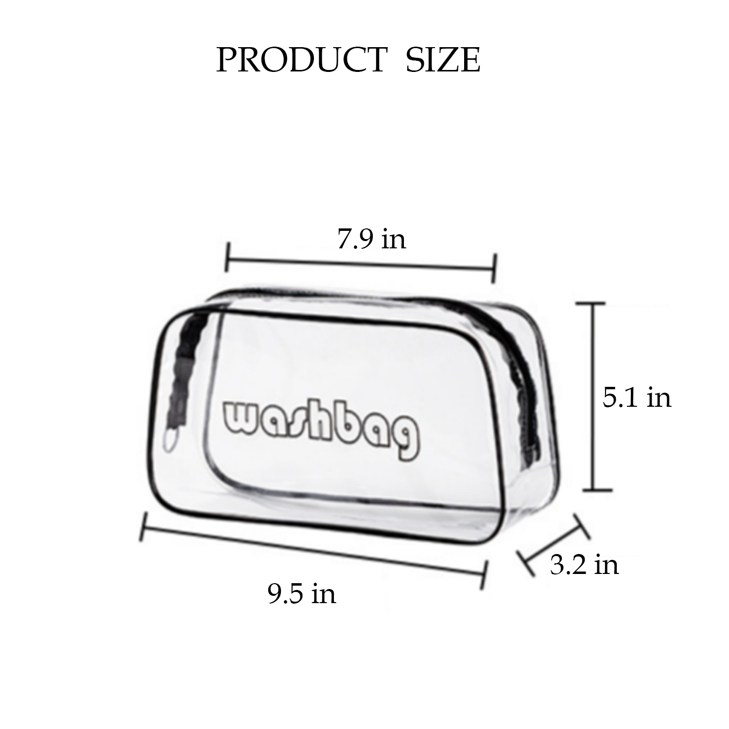 Transparent Waterproof Cosmetic Bag W/ Zipper 7