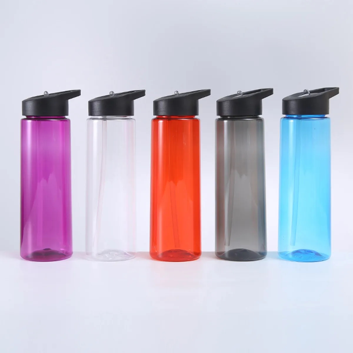 Portable Sports Water Bottle With Dustproof Flip-Top Straw 3