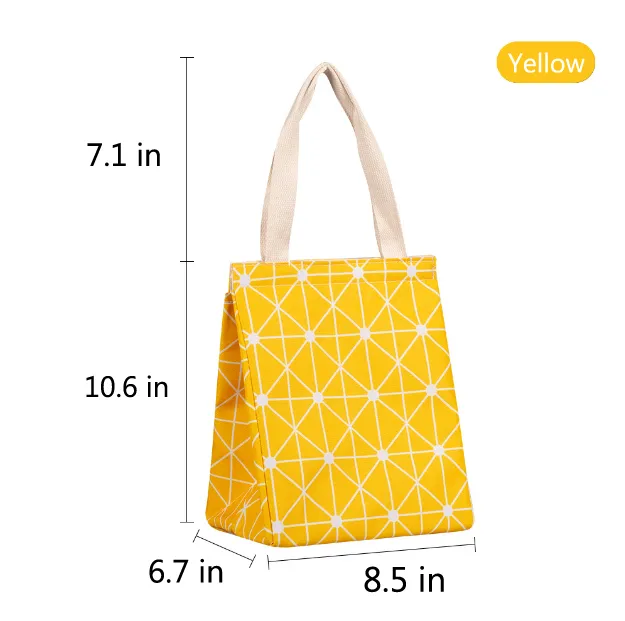 8.46" Lunch Picnic Tote Handbag 8