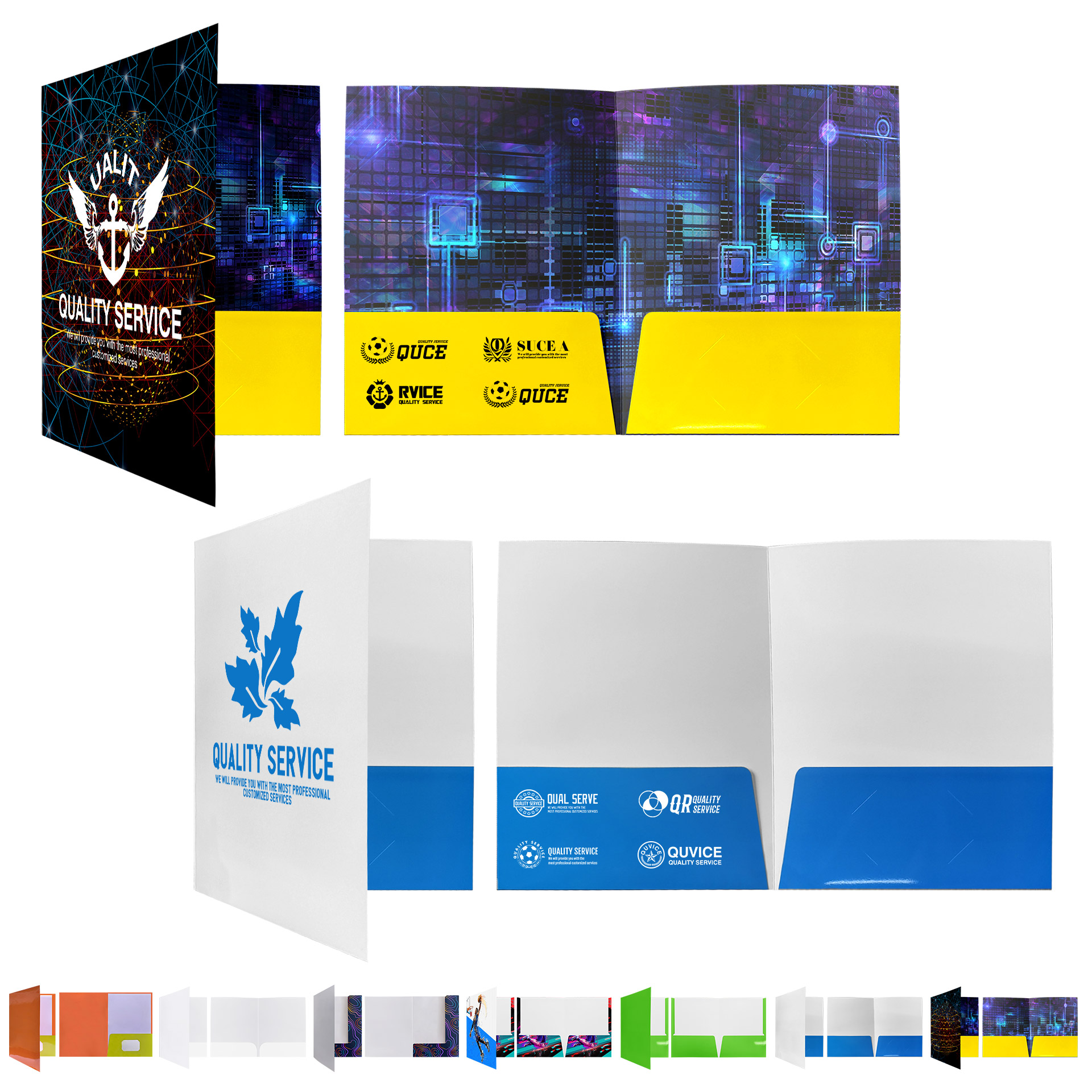 A4 Full Color 250g White Paper Folder W/ UV Gloss 2