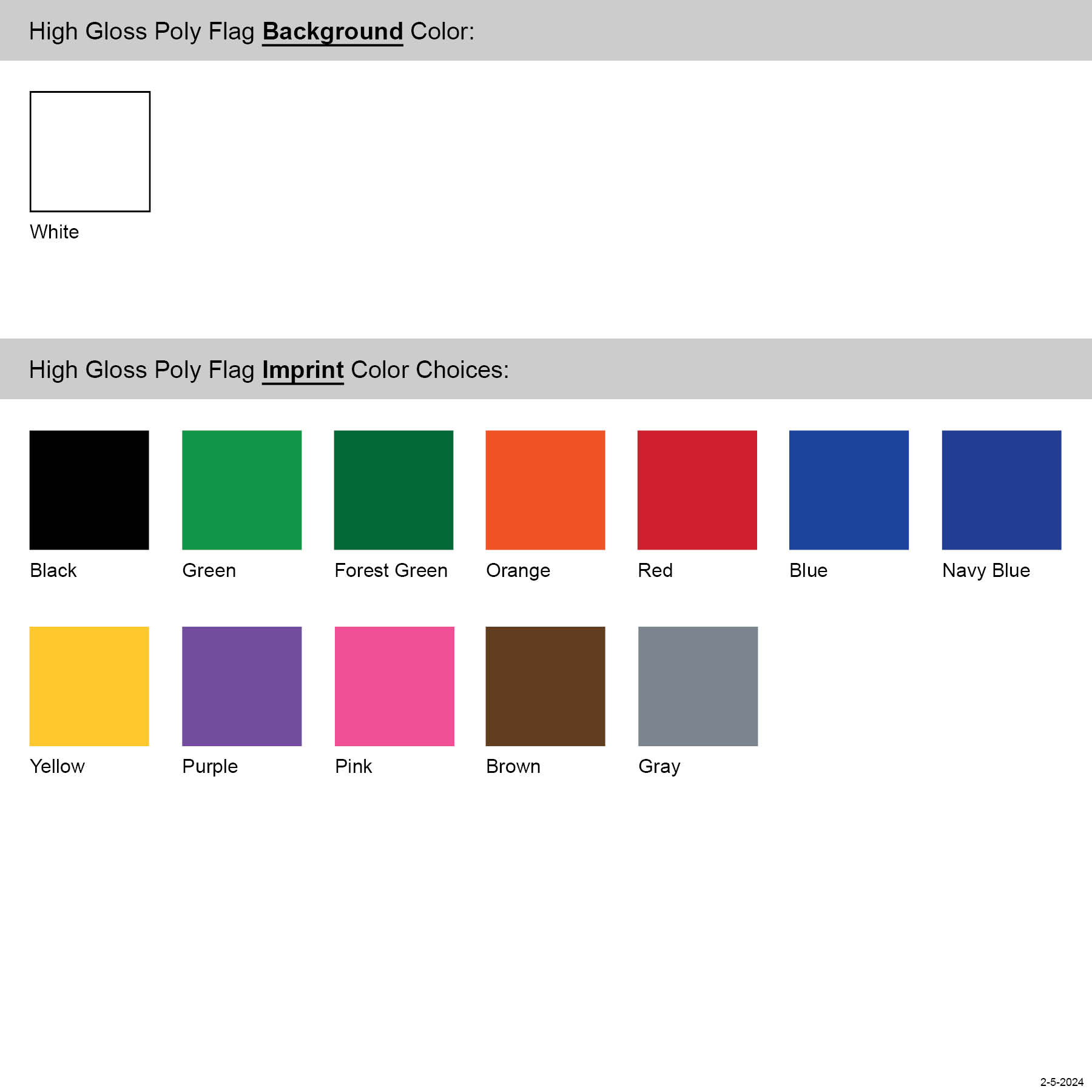 2-Color 4" x 5" Custom White High Gloss Polyethylene Marking Flag with 30" Wire Staff 3