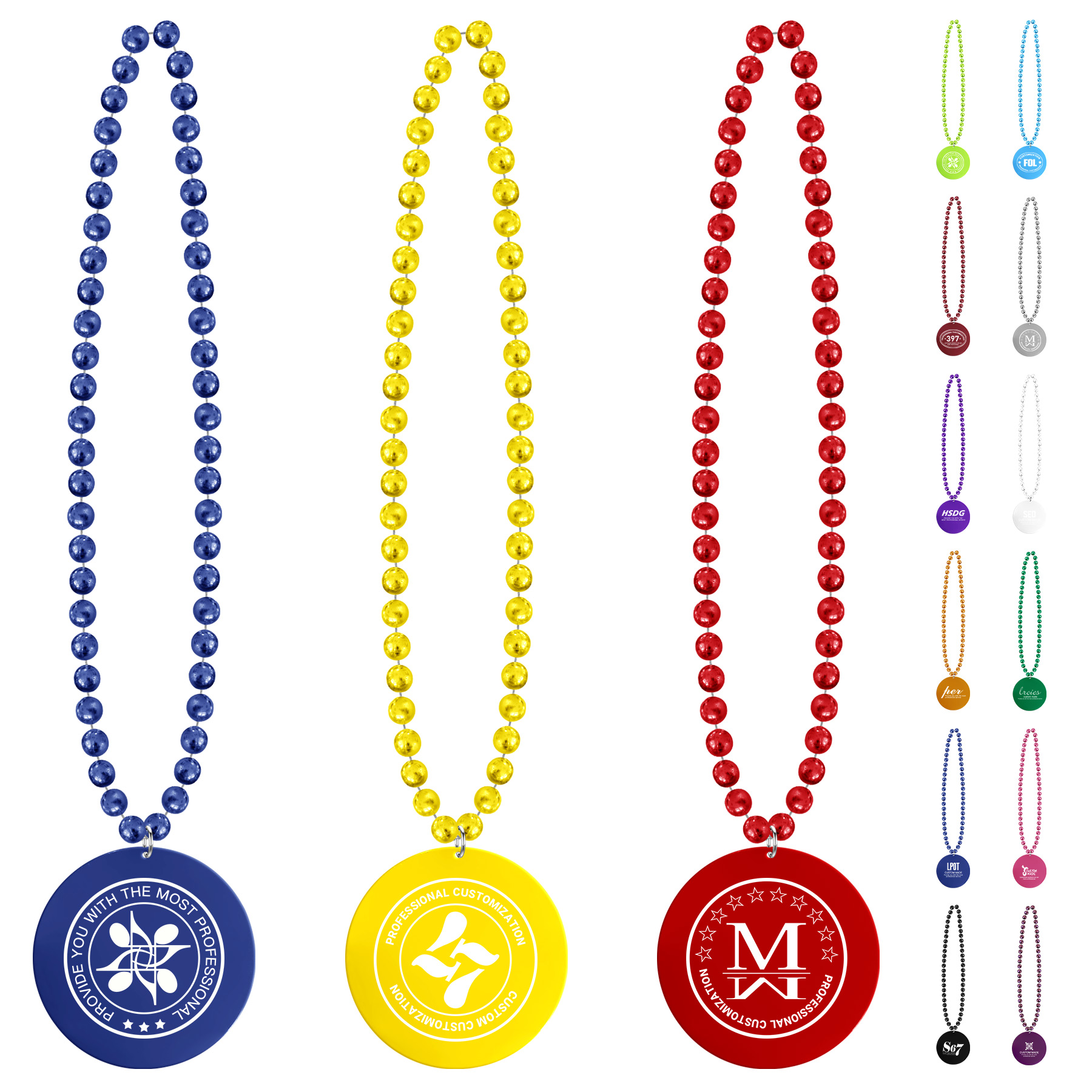 2 1/2'' Plastic Medallion Beads Necklace 9