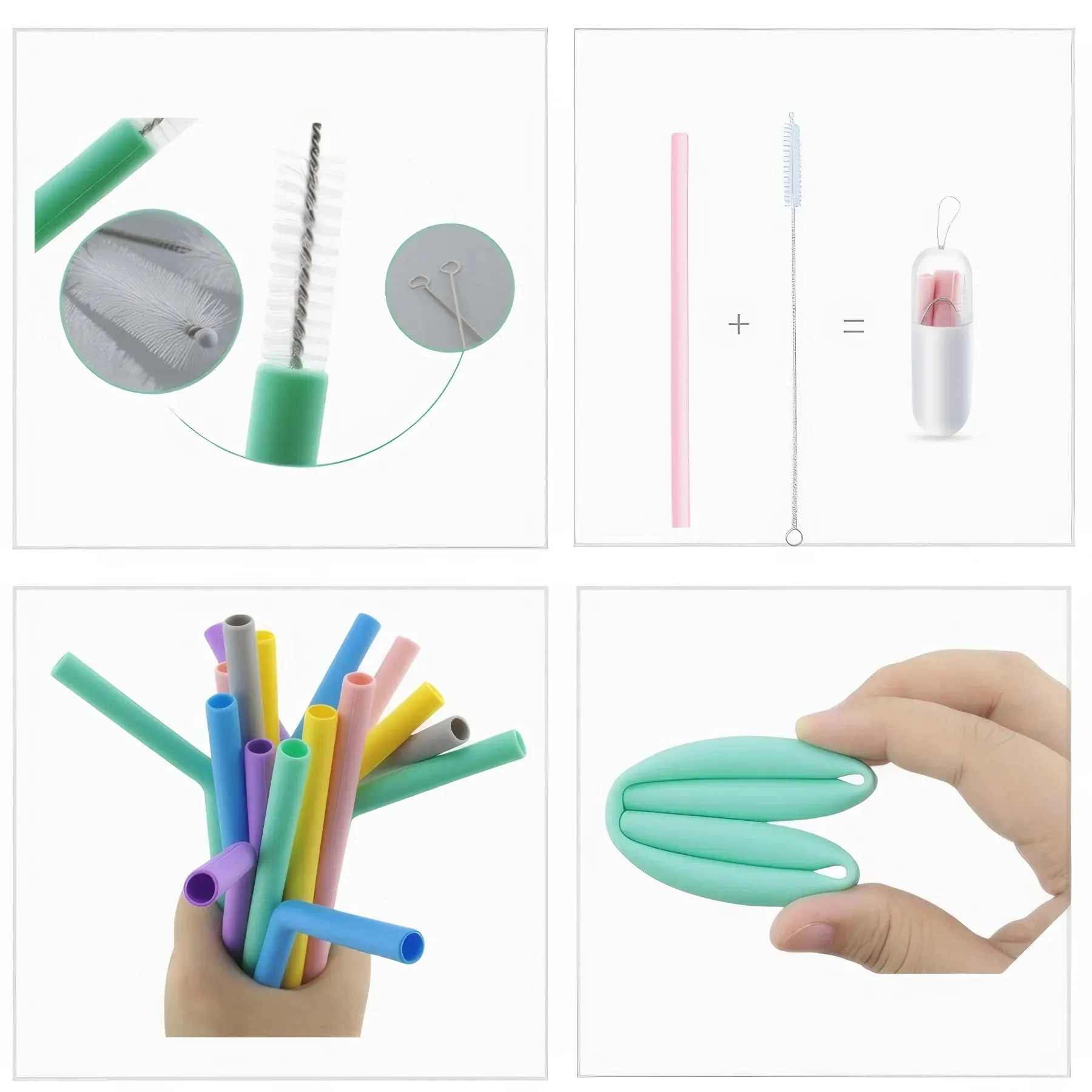 Collapsible Silicone Straw Capsule Box 6