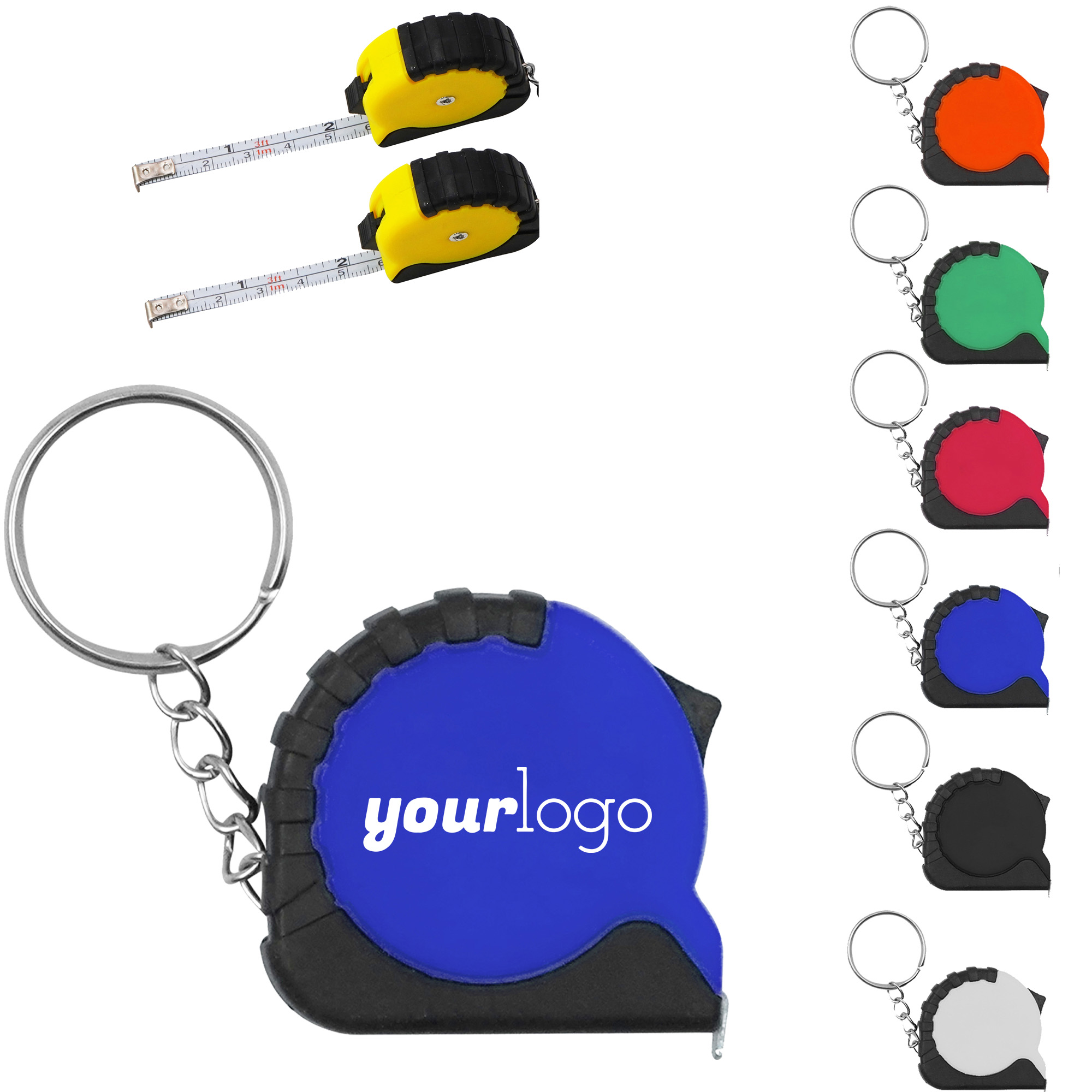 Mini Dual-Unit Tape Measure with Keychain Holder 2