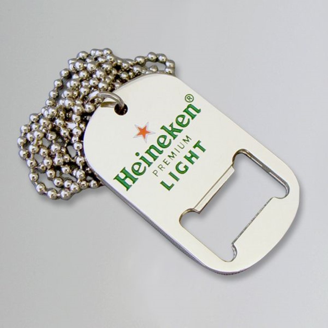 Custom Stainless Steel Dog Tag with Bottle Opener. 1