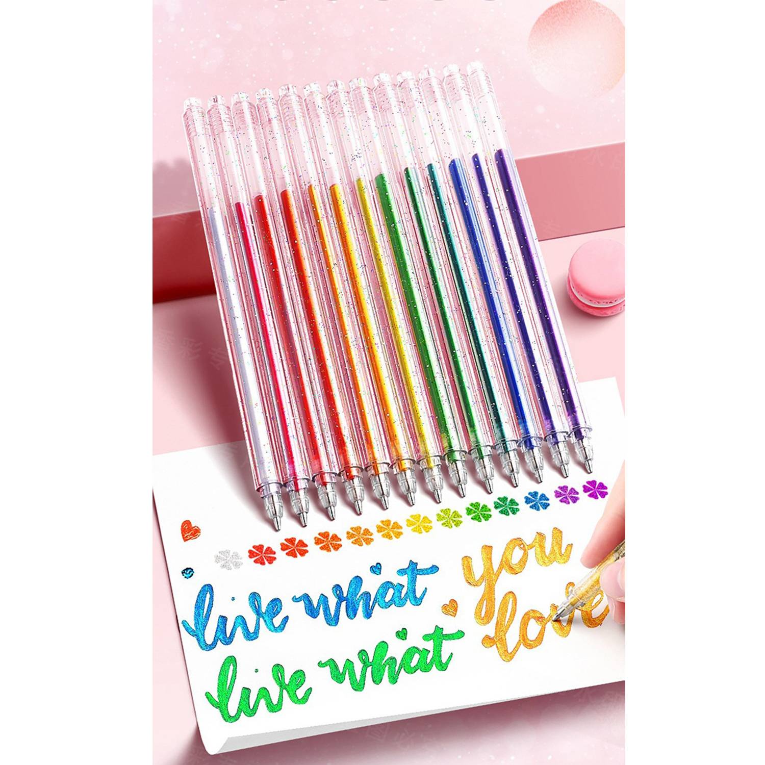 18PCS Glitter Gel Pens Sparkling Ink 1