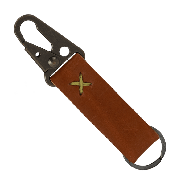 Busker Leather Keychain with Antique Nickel Carabiner 103