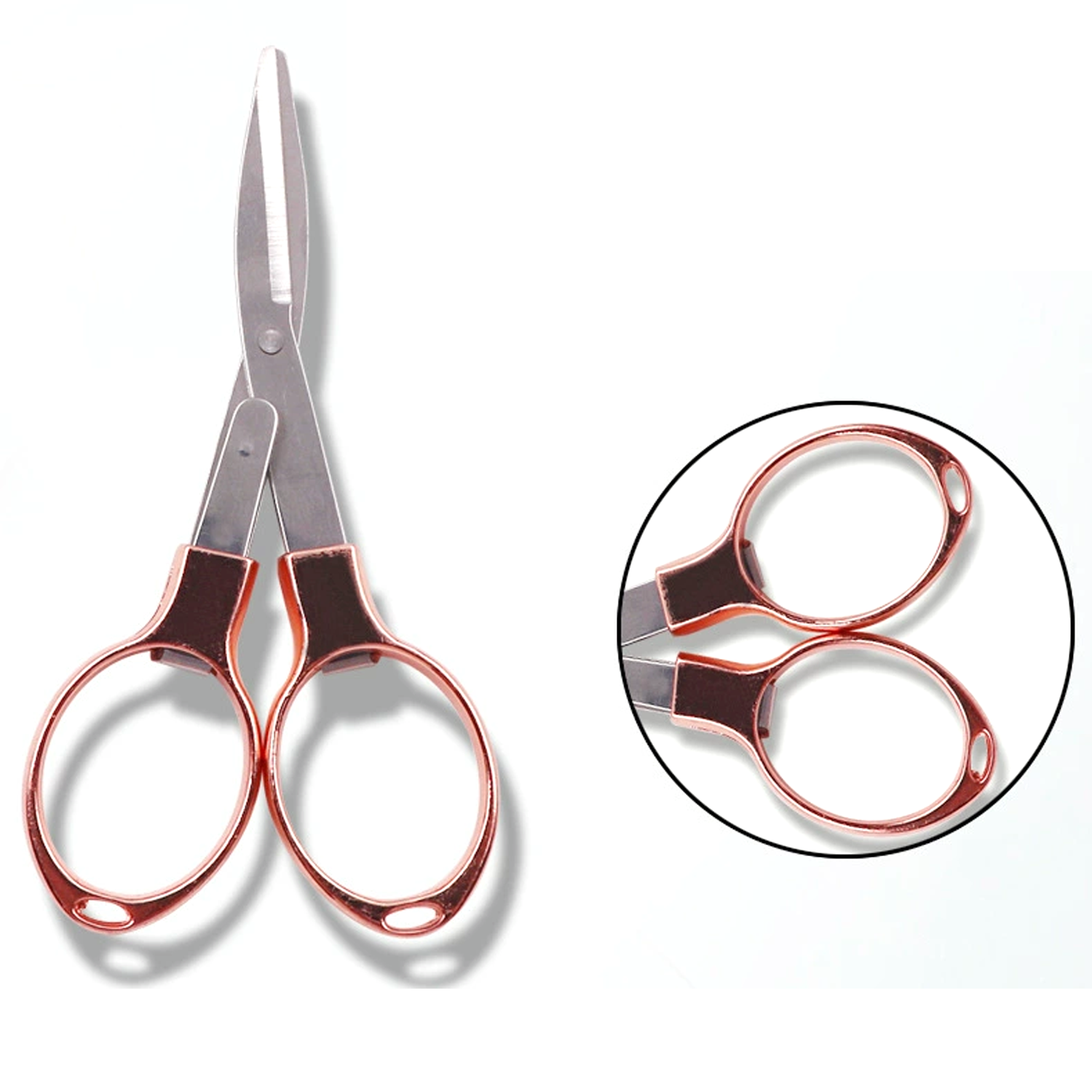 Alloy stretch folding plastic handle scissors 4