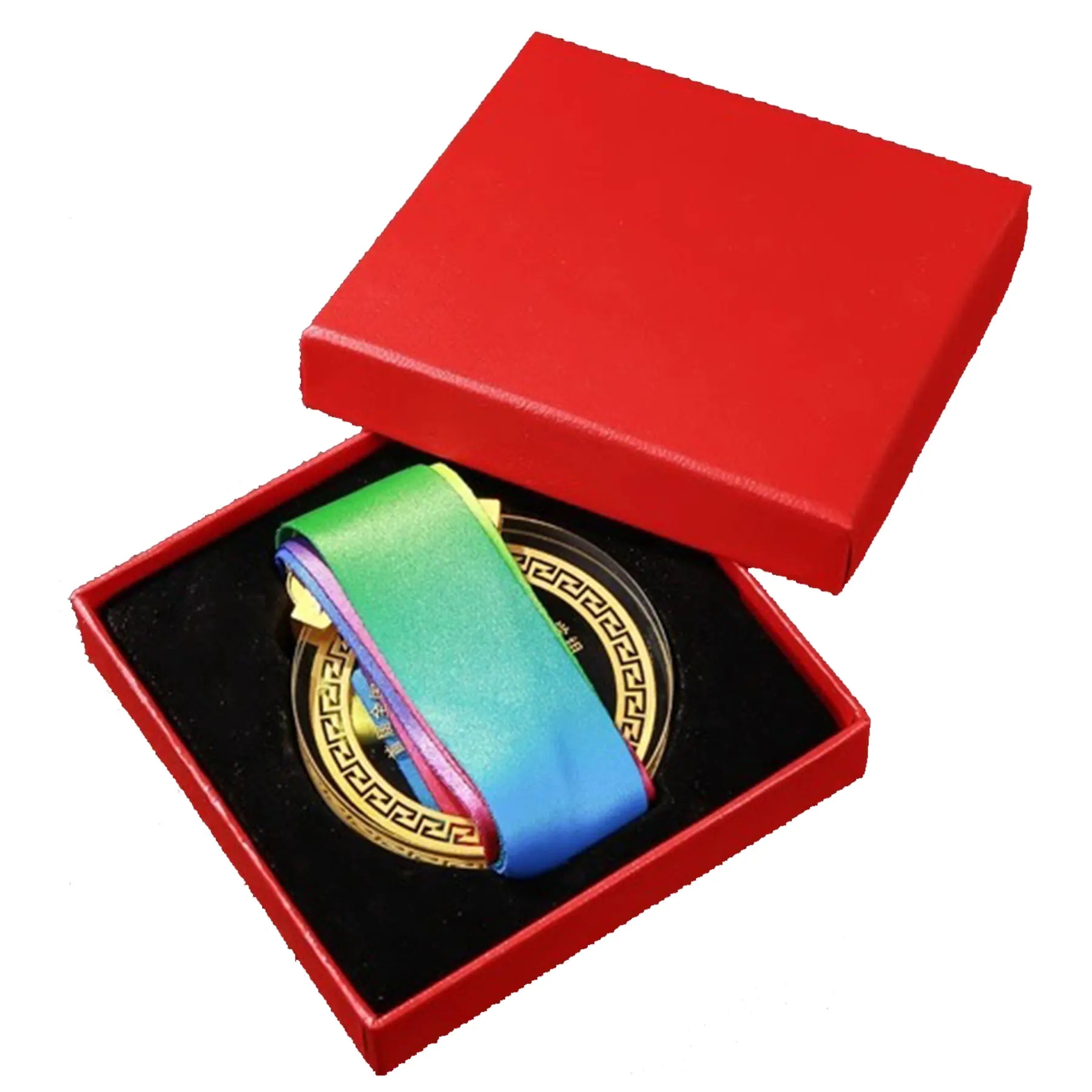 Personalized Crystal Glass Awards Medals With Ribbon 4