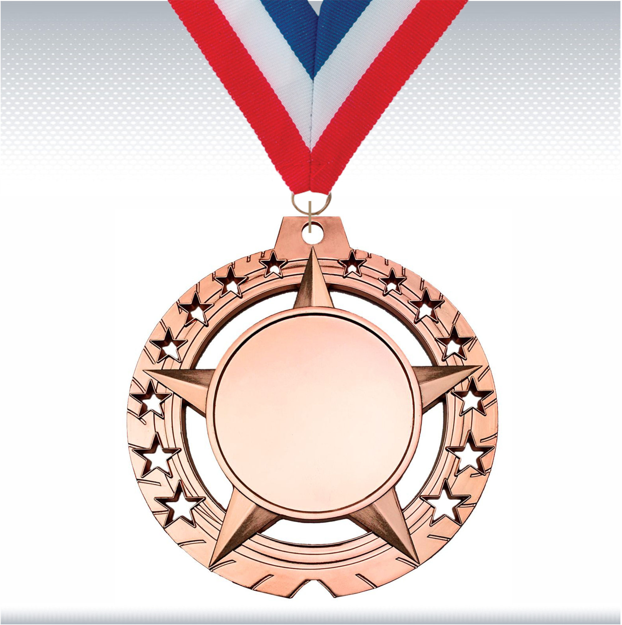 3 3/4" Antique Gold Star Insert Medal 18