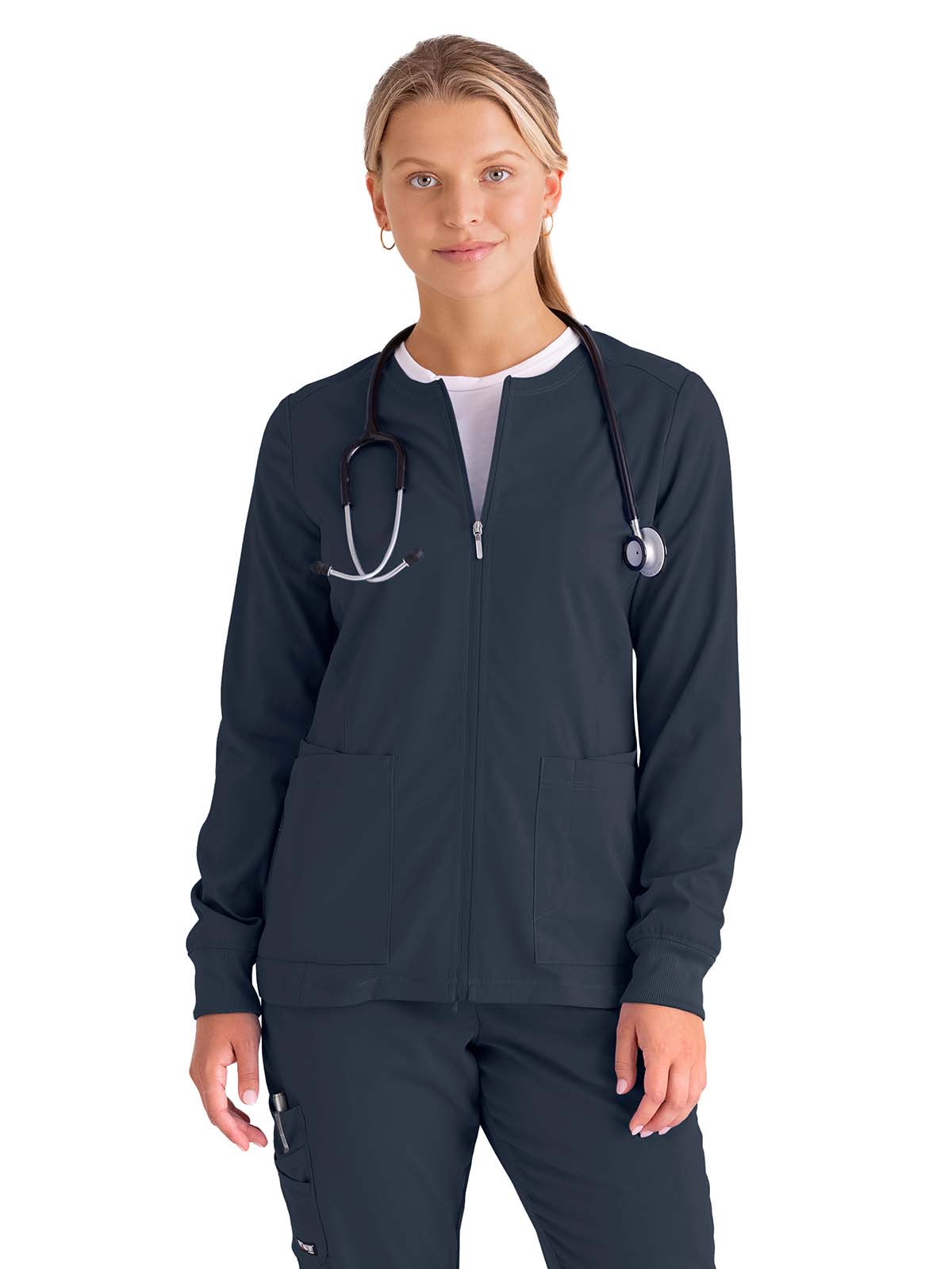 Grey's Anatomy Spandex Stretch - Women's Five-Pocket Gianna Warm-Up Scrub Jacket 11