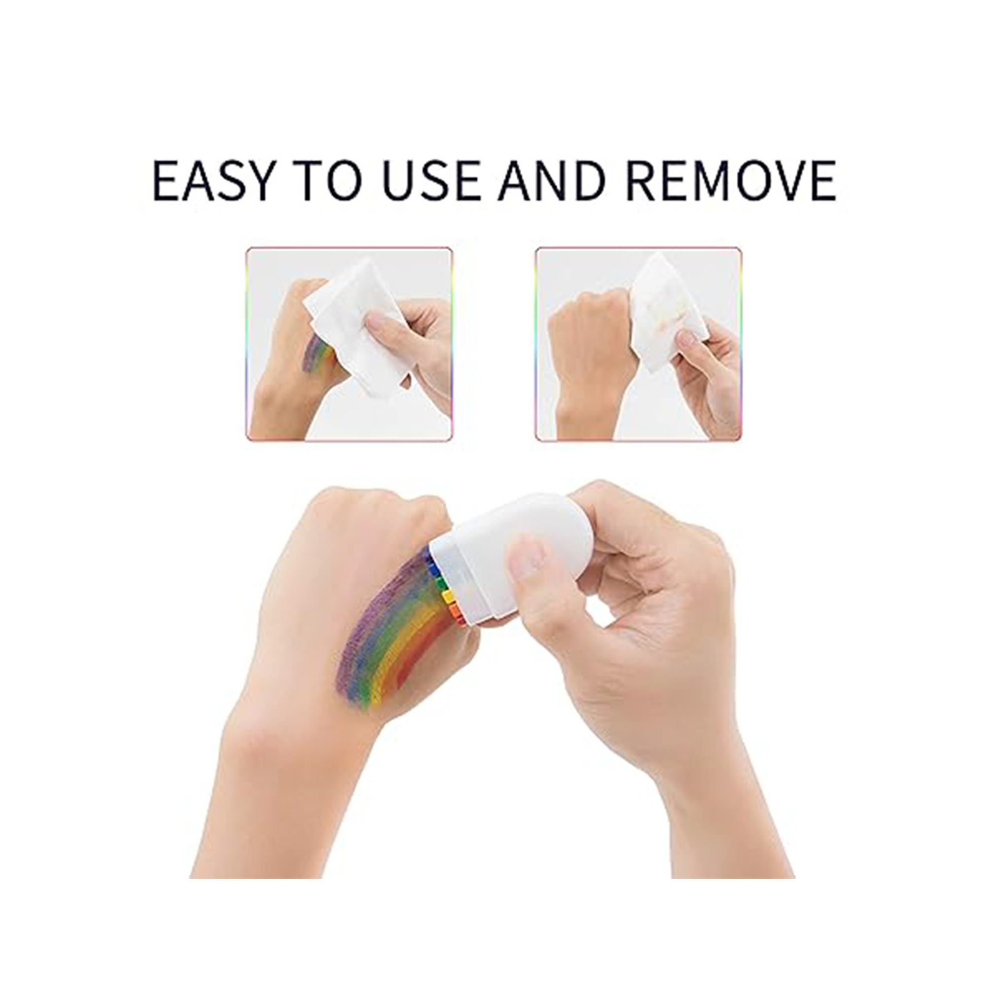 Six Color Pride Flag Face Paint 3