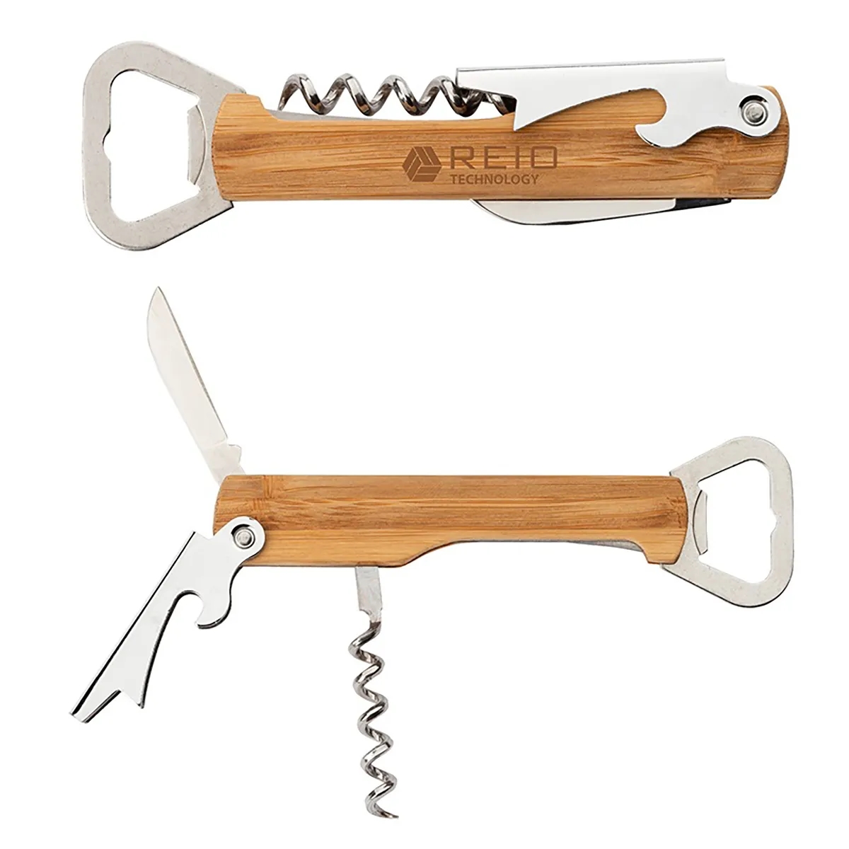 4 In 1 Multi-Function Bamboo Corkscrew Bar Tool Opener 2