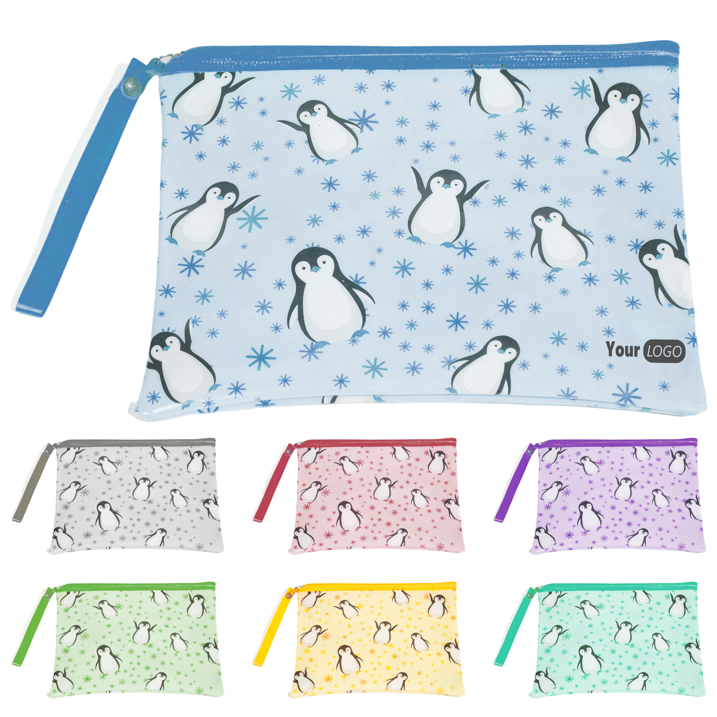 Polyester Versatile Penguin Print Zipper Pouch 6