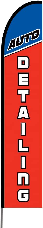 Auto Detailing Flag Kit 15' Feet Feather Flag Sign Outdoor Banner 3