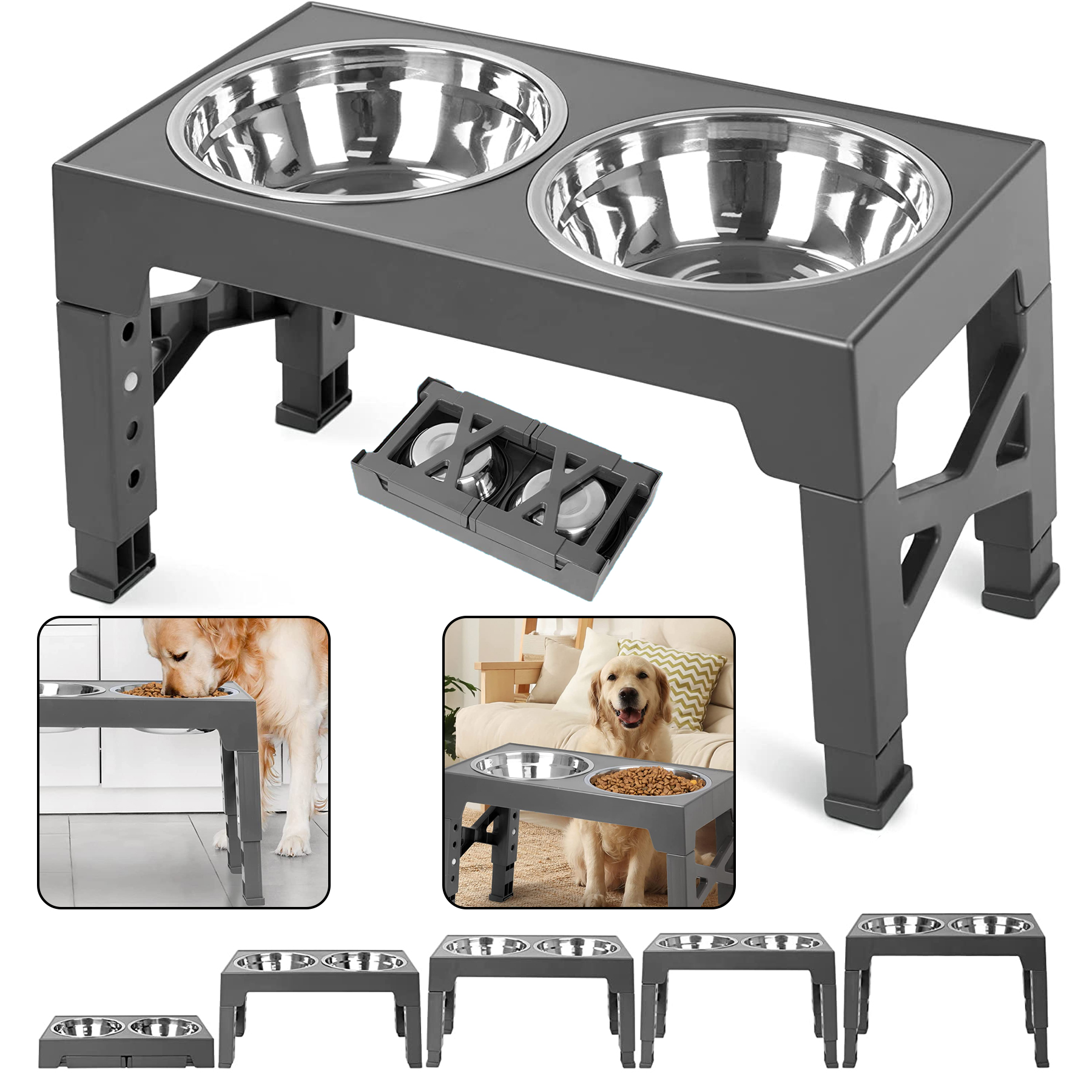 Elevated Stainless Steel Dog Bowls 2