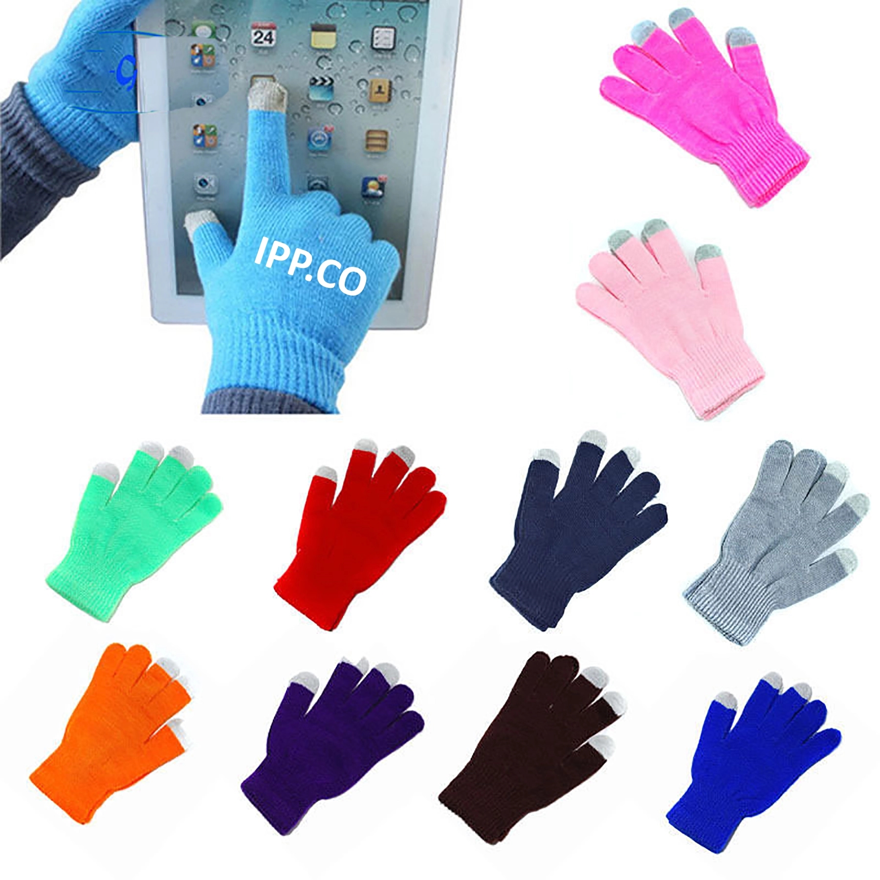 Knit Gloves Winter Wool Lined with Touchscreen Fingers 2