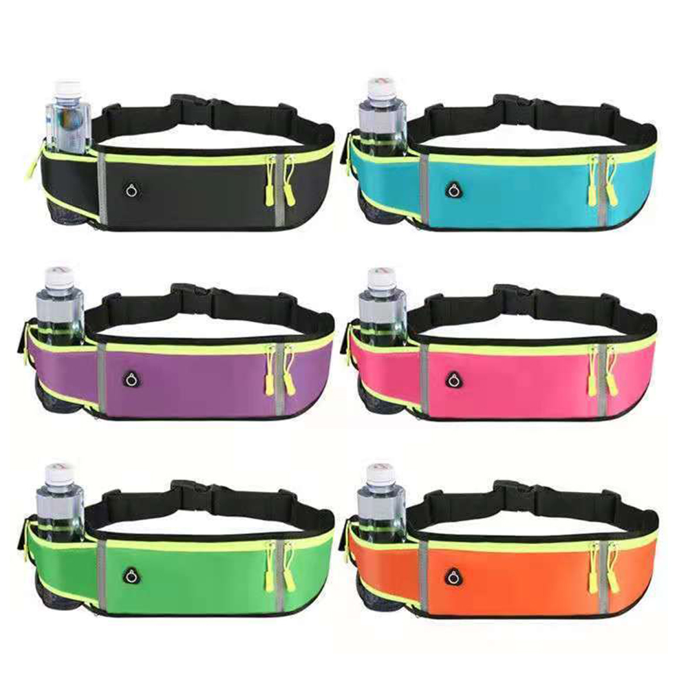 Multifunctional outdoor sports nylon fanny pack waist bag with water bottle pocket 12