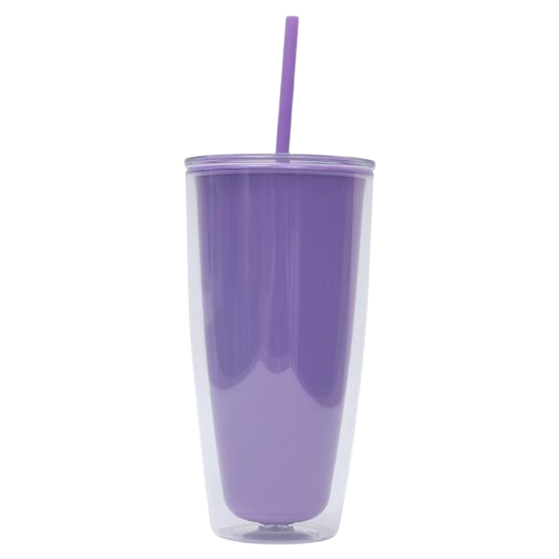 25.4 Oz Double-Layer Plastic Straw Cup W/ Lid 2