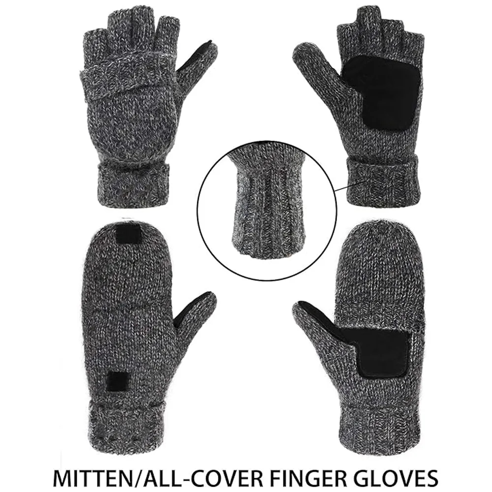 Full / Half Finger Knit Mittens 2
