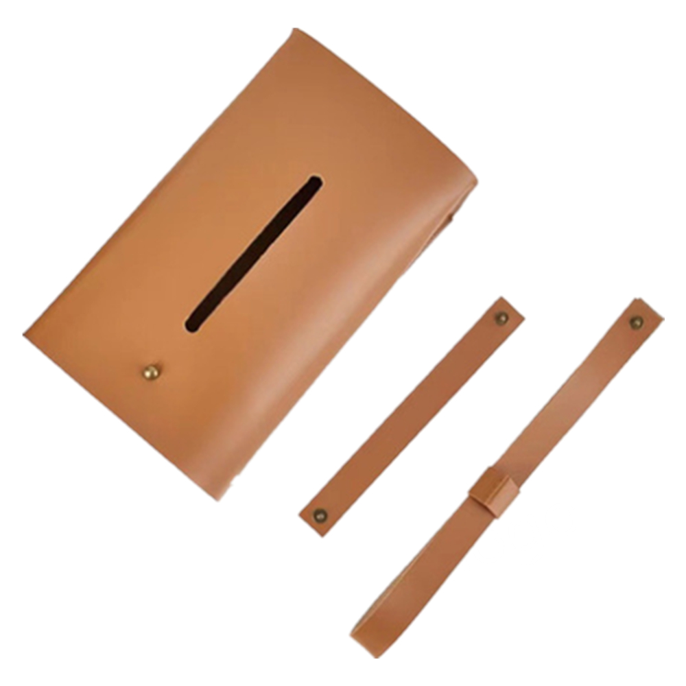 Rectangle Leather Tissue Box With Handle Car Accessory 5