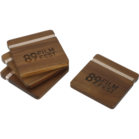 Graze Wood and Metal Coaster Set 33