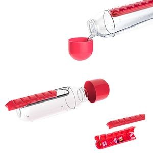 600ml Plastic Round Water Bottle With Detachable Pill Box 22