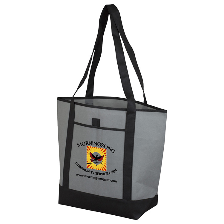 17-1/2"W x 13-1/2"H x 6"Gusset - "The CITY" Convention, Corporate, Travel and Beach Tote Bag 1